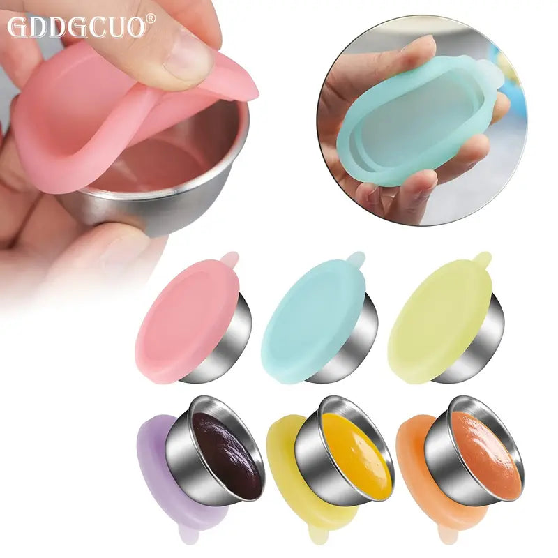 6-Pack Stainless Steel Sauce Cups with Lids