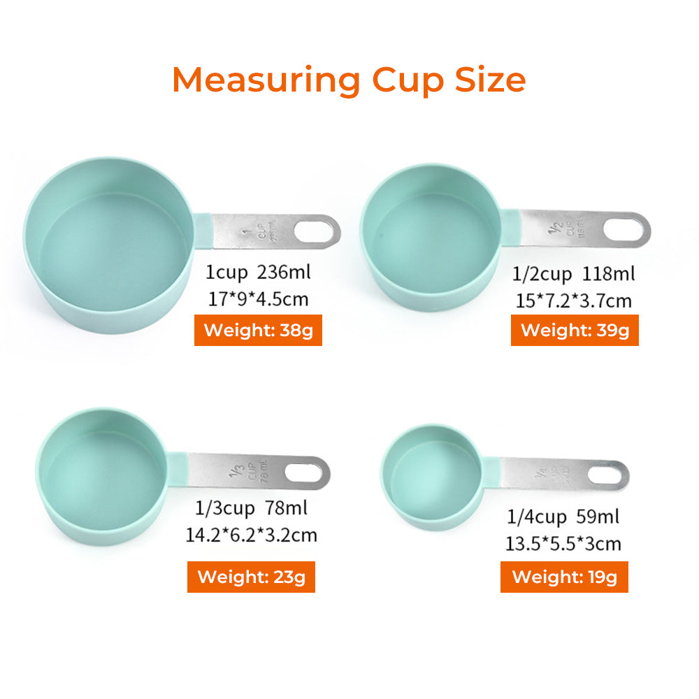 Stainless Steel 4 Pack Measuring Spoon and Cup Set