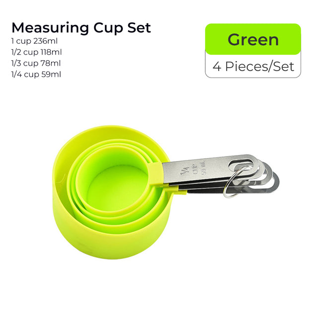 Stainless Steel 4 Pack Measuring Spoon and Cup Set