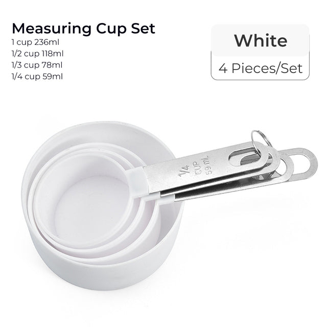 Stainless Steel 4 Pack Measuring Spoon and Cup Set