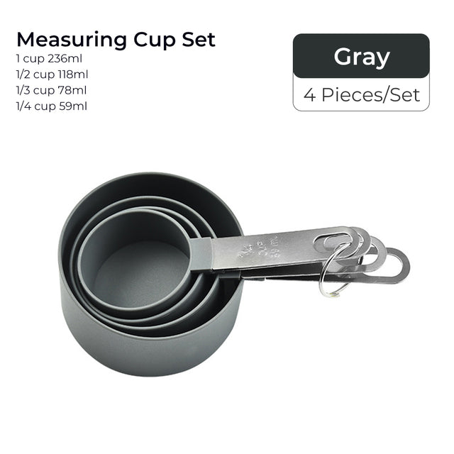 Stainless Steel 4 Pack Measuring Spoon and Cup Set