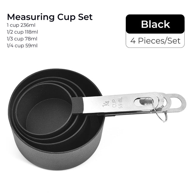 Stainless Steel 4 Pack Measuring Spoon and Cup Set