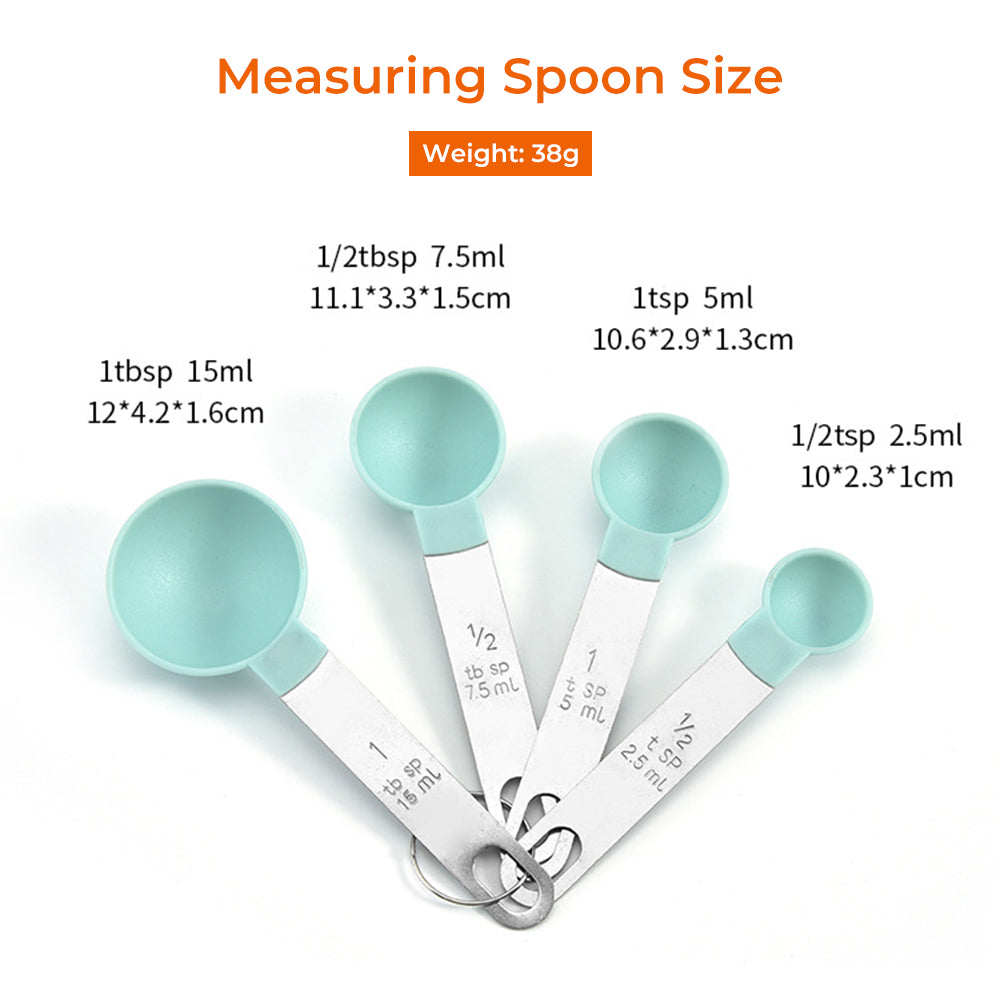 Stainless Steel 4 Pack Measuring Spoon and Cup Set