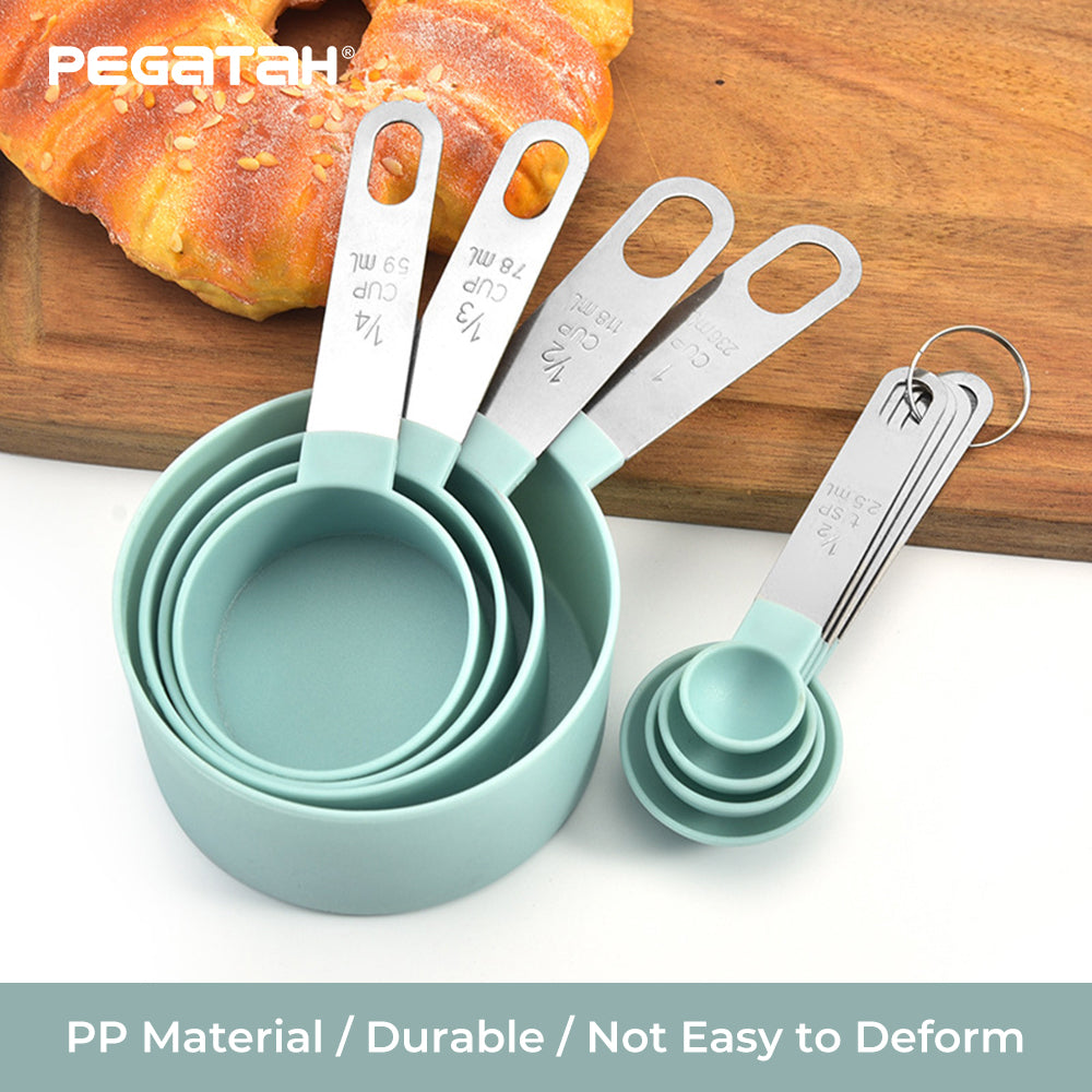 Stainless Steel 4 Pack Measuring Spoon and Cup Set